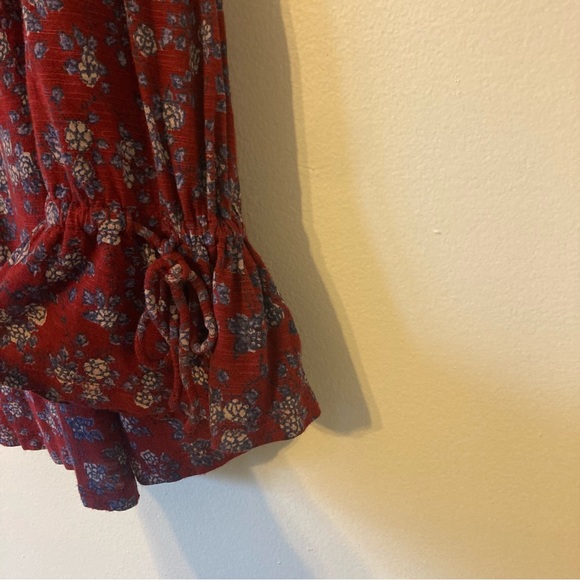 Lucky Brand Red Blouse with Bell Sleeves - Picture 3 of 10